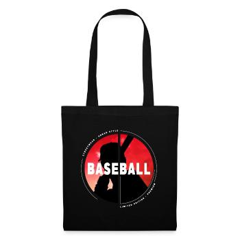Baseball Baseballspieler USA Sport Vintage Retro - Stoffbeutel - Schwarz - Vorne