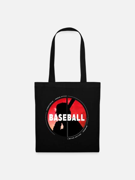 Baseball Baseballspieler USA Sport Vintage Retro - Stoffbeutel - Schwarz