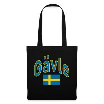 Gävle drapeau suédois - Sac en tissu - noir - Devant