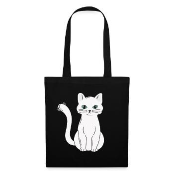 White Main Coon Cat Cat Outfit for - Tote Bag - black - Front