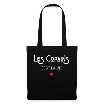 Les copains c'est la vie - Sac en tissu - noir - Devant