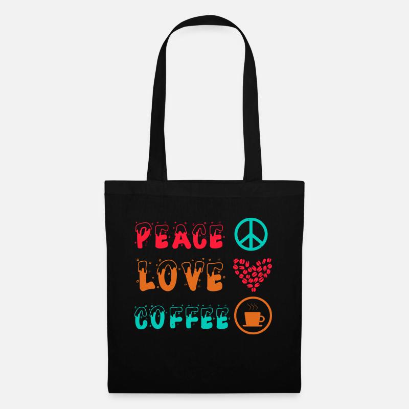 FRIEDEN LIEBE KAFFEE - Stoffbeutel - Schwarz