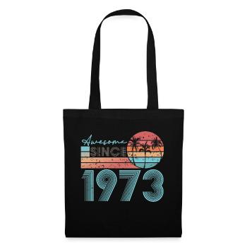 1973 Retro Beach Sunset 50. Geburtstags Shirt - Stoffbeutel - Schwarz - Vorne