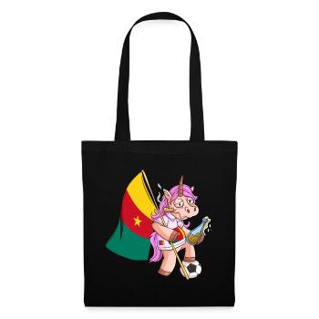 Party Einhorn Kamerun - Stoffbeutel - Schwarz - Vorne