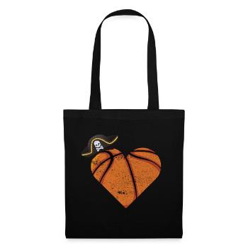 Basketball Heart Pirate Gift - Tote Bag - black - Front