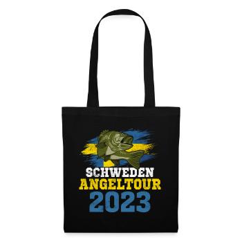 Schweden Angeltour 2023 Schweden Hecht - Stoffbeutel - Schwarz - Vorne