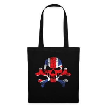 Vintage Britischer Totenkopf - Stoffbeutel - Schwarz - Vorne