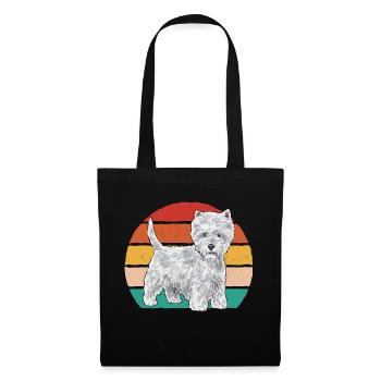 West Highland White Terrier Westie - Sac en tissu - noir - Devant