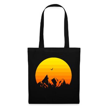 Coucher de soleil dans les montagnes - Sac en tissu - noir - Devant