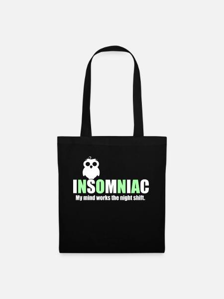 Insomniac funny quote - Tote Bag - black