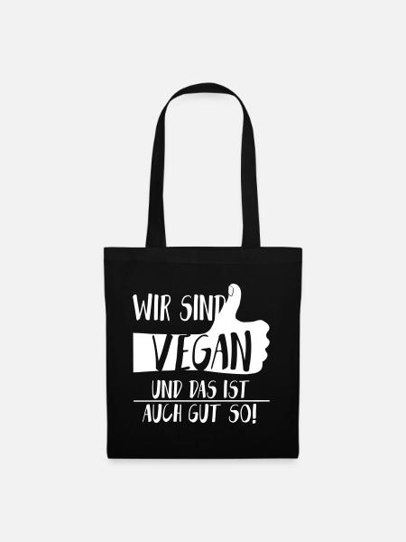 Vegan Gut so Daumen hoch SabineVegan HerzAufShirt - Stoffbeutel - Schwarz