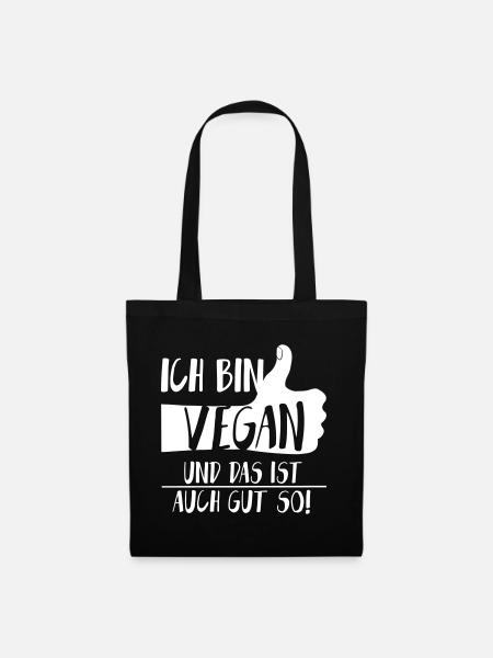Daumen hoch Vegan Gut so SabineVegan HerzAufShirt - Stoffbeutel - Schwarz