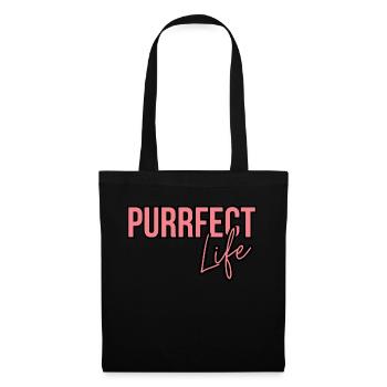 Purrfect Life Cat Lover Citation - Sac en tissu - noir - Devant