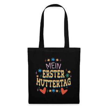 Mein Erster Muttertag Geschenkidee Mama Mutter - Stoffbeutel - Schwarz - Vorne