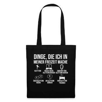 Bergsteigen Bouldern Klettern Kletterer - Stoffbeutel - Schwarz - Vorne