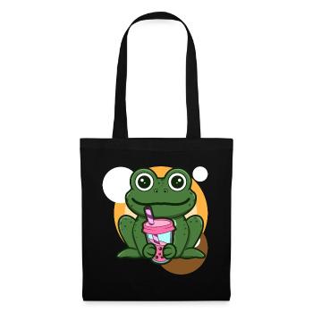 Thé à la grenouille et aux bulles - Sac en tissu - noir - Devant