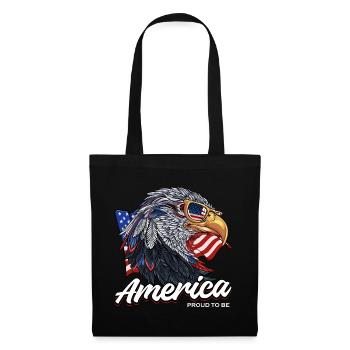 Proud America 4th Of July Independence Patriotic - Stoffbeutel - Schwarz - Vorne