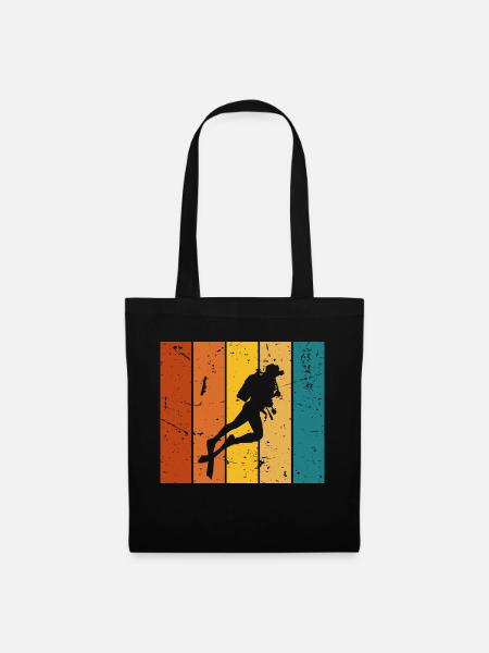 Tauchen Geschenk Vintage - Stoffbeutel - Schwarz