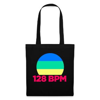 128 bpm techo musique logo - Sac en tissu - noir - Devant