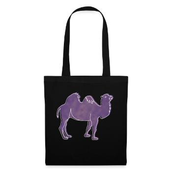 « Camel », Boho Line Art Design, série « Desert » - Sac en tissu - noir - Devant