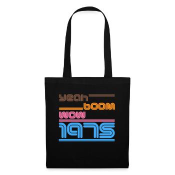 Chemise d’anniversaire rétro 1975 - grande idée cadeau - Sac en tissu - noir - Devant