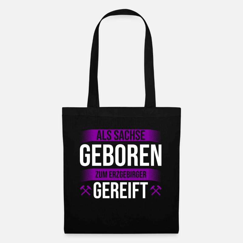 Erzgebirge gereift geboren - Stoffbeutel - Schwarz