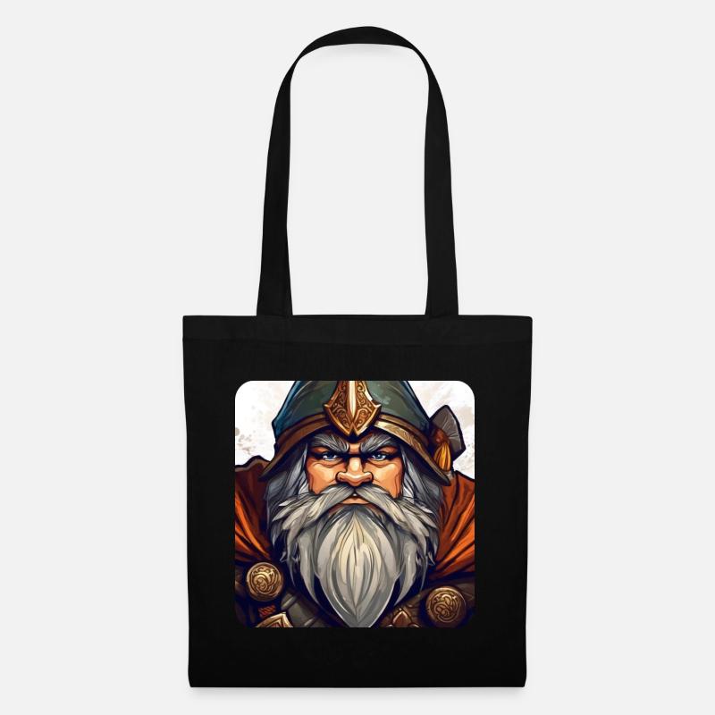 Fantasy Dwarf Warrior - Tote Bag - black