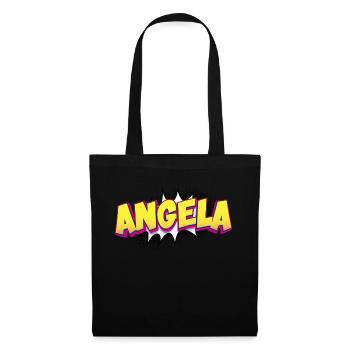 Angela Nom personnalisé Style bande dessinée Pop Art, - Sac en tissu - noir - Devant