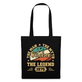 Octobre 1975 Cadeau d’anniversaire 1975 Octobre - Sac en tissu - noir - Devant