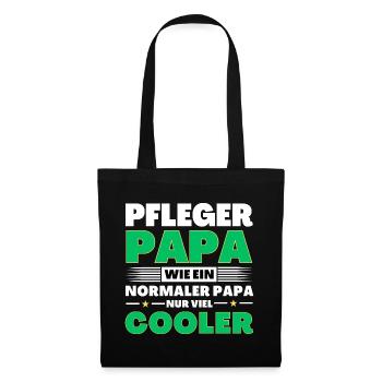 Pfleger Papa wie ein normaler nur viel cooler - Stoffbeutel - Schwarz - Vorne