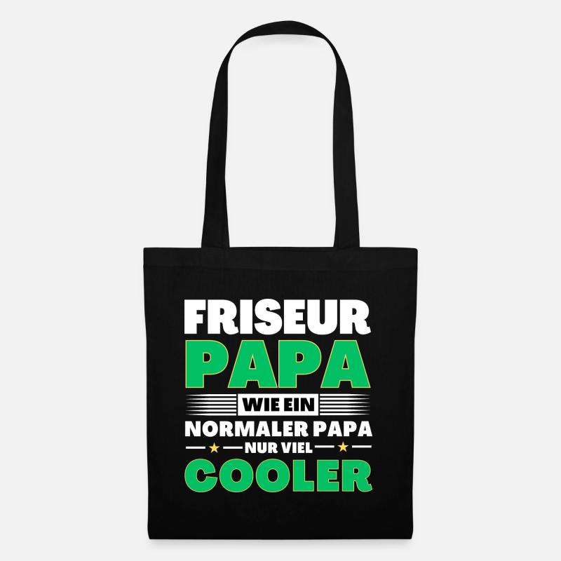 Friseur Papa wie ein normaler nur viel cooler - Stoffbeutel - Schwarz