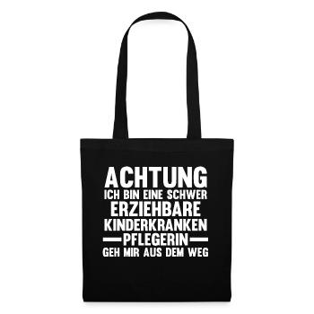 Pfleger Pflegekraft Kinderkrankenpflegerin - Stoffbeutel - Schwarz - Vorne