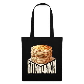 Blini russische Pfannkuchen Russland Crepes Russen - Stoffbeutel - Schwarz - Vorne