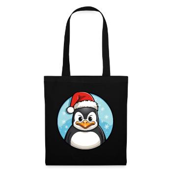 Pinguin Weihnachten - Stoffbeutel - Schwarz - Vorne
