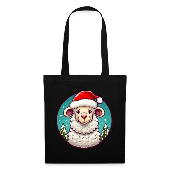 Schaf Weihnachten - Stoffbeutel - Schwarz - Vorne