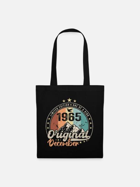 Dezember 1965 Geburtstagsgeschenk - Dezember 1965 - Stoffbeutel - Schwarz
