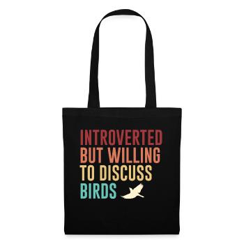 Vogel Vögel Spruch Humor Retro Geschenk - Stoffbeutel - Schwarz - Vorne