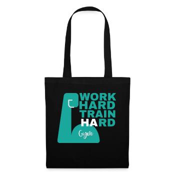 work hard train hard - Stoffbeutel - Schwarz - Vorne