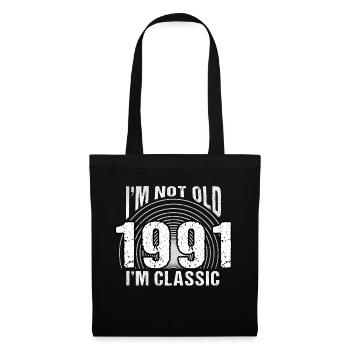 Je ne suis pas vieux, je suis classique , Vintage 1991 rétro 33 - Sac en tissu - noir - Devant