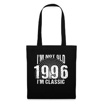 Vintage 1996 rétro 28 ans - je ne suis pas vieux, - Sac en tissu - noir - Devant