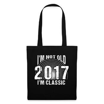 Vintage 2017 rétro 7 ans - Je ne suis pas vieux, je suis - Sac en tissu - noir - Devant