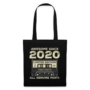 2020 Geburtstag geboren im Jahr 2020 Vintage Retro - Stoffbeutel - Schwarz - Vorne
