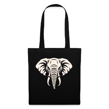 Elefant - Stoffbeutel - Schwarz - Vorne