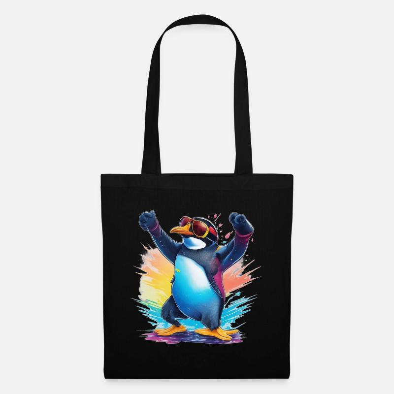 Cooler Pinguin - Stoffbeutel - Schwarz