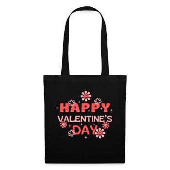 Happy Valentine's Day - Sac en tissu - noir - Devant