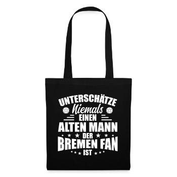 Old Man - Bremen Fan - Retro Vintage Football - Tote Bag - black - Front