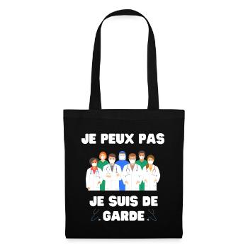 Ich kann nicht, ich bin auf Abruf für Medikamente - Stoffbeutel - Schwarz - Vorne