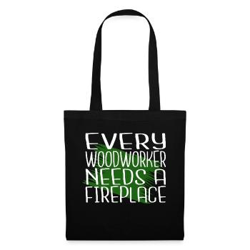 gift idea apprentice forester felling humor - Stoffbeutel - Schwarz - Vorne