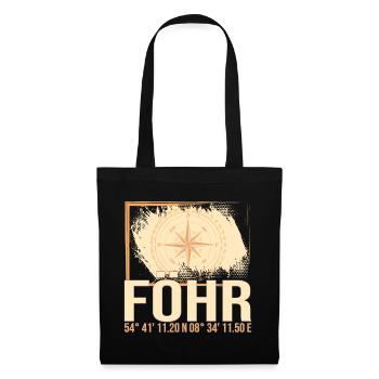Föhr Koordinaten - Stoffbeutel - Schwarz - Vorne