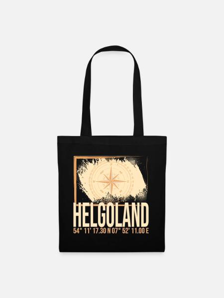 Helgoland Koordinaten - Stoffbeutel - Schwarz
